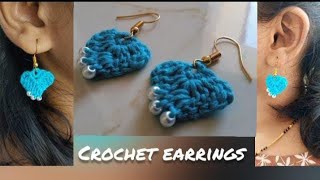 crochet earringscrochet earrings easy pattern for beginners step by step [upl. by Yrrah513]