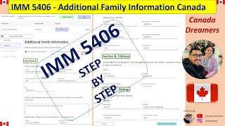 IMM 5406  Additional Family Information  Online Spousal Sponsorship [upl. by Ilaire121]