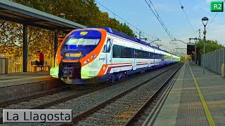 La Llagosta R2  Rodalies Barcelona  Renfe 449  Civia  451  447 [upl. by Geiss]