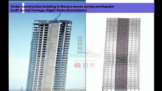 Building Sway Under Earthquake  Real footage and Etabs Simulation [upl. by Wilkens]