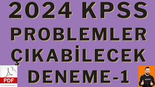 2024 KPSS Problemler Deneme   8 SORUDA TARAMA    Ücretsiz PDF  kpss kpssmatematik [upl. by Pfeffer]