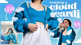 knitting THAT cloud cardigan for 10 ☁️💅  process walkthrough [upl. by Libbie579]