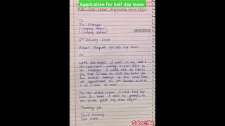 Application for half day leave from office l letter for half day leave l half day leave application [upl. by Macintyre]