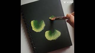 ONE STROKE PAINTING OF A LEAF FOR BEGINNERS [upl. by Adanar]