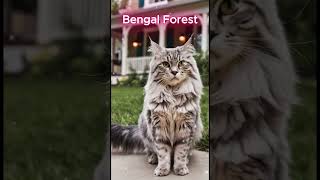 Norwegian Forest vs Bengal  Hybrid Animal  Fusion AI fusion cat animalfusion pets [upl. by Adelpho]