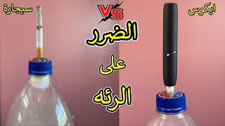 ضرر التدخين على الرئتين مقارنه بين الايكوس والسجائر العاديه ايكوس سيجاره تدخين [upl. by Nellac]