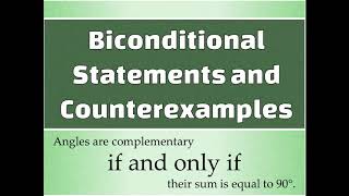 Biconditional Statements and Counterexamples [upl. by Proudman966]