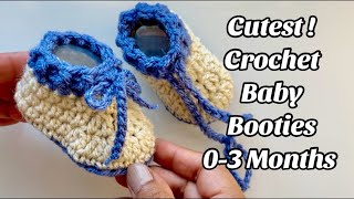 CROCHET BABY BOOTIES 03 MONTHS [upl. by Abbate]