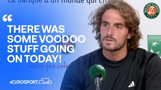 Stefanos Tsitsipas immediate reaction after French Open elimination to Carlos Alcaraz 💔 [upl. by Edy409]