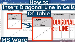 How to Insert Diagonal Line in Table in MS Word  How to Split Table Cell Diagonally in MS Word [upl. by Eneleh423]