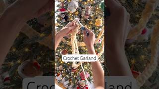 Making a simple crochet garland for our stuffie Christmas tree🎄 crochetgarland crochetchristmas [upl. by Nyliret]