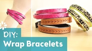 DIY Leather Wrap Bracelets  Sea Lemon [upl. by Priscilla]