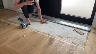 Cutting Kährs Artisan Oak Straw with Bosch Professional GKS 12V26 [upl. by Aesoh]