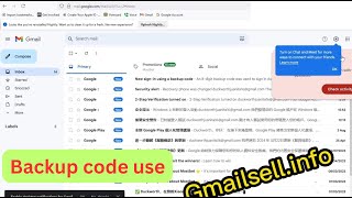 Gmail login with backup code  Gmail login Problem solve  Best gmail problem [upl. by Eelnyl]