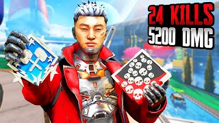 CRYPTO 24 KILLS amp 5200 DAMAGE INSANELY Apex Legends Gameplay Season 20 [upl. by Daniels]