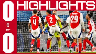 DAVID RAYA MAKES INCREDIBLE DOUBLE SAVE 🤯  HIGHLIGHTS  Atalanta v Arsenal 00  Champions League [upl. by Ecienahs]