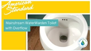 Toilet with Overflow  American Standard Mainstream WaterWarden [upl. by Bak]