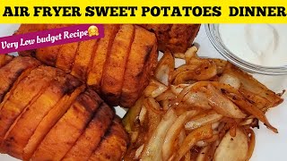 Baked Air fryer Whole Sweet Potatoes Recipes with Seasoned Onions for Dinner PERFECT FAMILY MEAL [upl. by Dlanor]