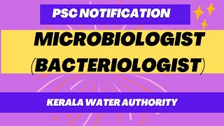 Microbiologist Bacteriologist Kerala Water Authority [upl. by Dinan]