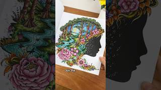 ALL OF MY JULY COMPLETED COLORING PAGES adultcoloring [upl. by Yblok227]