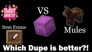 SweetAnarchynet  Which Dupe is better Item Frame vs Mule Dupe Comparasion 1182 Anarchy [upl. by Rosmunda232]