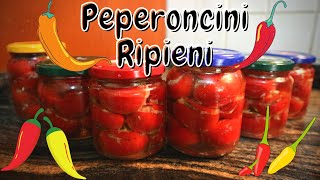 PEPERONCINI RIPIENI SOTTOLIO  Ricetta Calabrese [upl. by Salhcin]