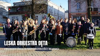 Leska Orkiestra Dęta podczas obchodów Święta Niepodległości w Lesku [upl. by Anirehc]