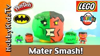 PlayDoh Lego Head HULK Mater Makeovers [upl. by Ahsienal393]