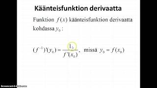 Käänteisfunktion derivointikaava [upl. by Haney197]