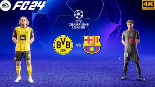 FC 24  Barcelona Vs Borussia Dortmund  Ft Yamal  UEFA UCL 2425 Match  4K HDR [upl. by Anselmo610]