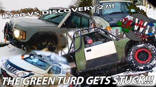 North Wales Snow  HOW DID HE GET STUCK  L200 Vs Discovery 2  GREEN LANING  4WDUK [upl. by Ylatan766]