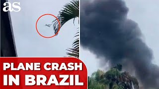 WITNESS captures TRAGIC PLANE CRASH in São Paulo 62 passengers aboard [upl. by Acissj]