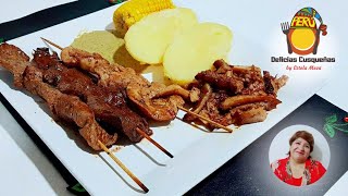 COMO HACER ANTICUCHOS MIXTOS DE4 CARNES PERUANO COMIDA TÍPICA COCINA PERUANA [upl. by Tonkin592]