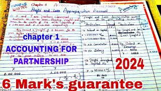 🔵 PROFIT AND LOSS APPROPRIATION ACCOUNT2ND PUC  6MARKS GUARANTEE SECTION C GUARANTEE QUESTION 🔥 [upl. by Trebliw]