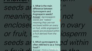 Gymnosperm important questions questions related to Gymnosperm botany biology [upl. by Dorri]