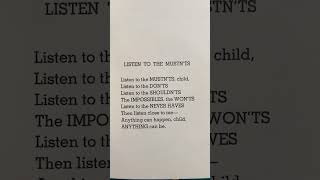 Listen to the Mustn’ts by Shel Silverstein [upl. by Nylesaj]