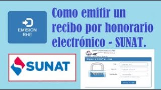 Como Emitir un Recibo por Honorario Electrónico  SUNAT [upl. by Nyleaj]