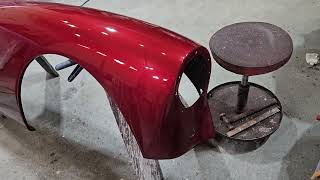 1957 MGA Coupe Restoration 37 Clear Coat Sand and Buff 3 [upl. by Odlaner]