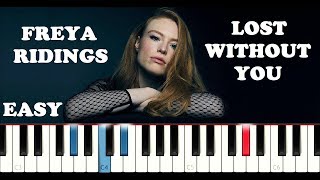 Freya Ridings  Lost Without You SLOW EASY PIANO TUTORIAL [upl. by Relyhs]