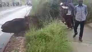 Zambia Great East Road collapse near Luangwa bridge [upl. by Korie145]