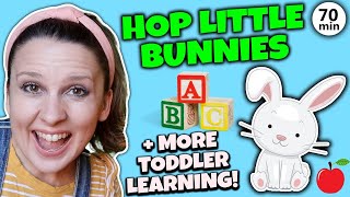 Hop Little Bunnies with Ms Rachel  More Nursery Rhymes amp Kids Songs  Toddler Learning Video [upl. by Jahdai133]