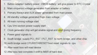 LAPTOP POWER ON SEQUENCE POWER STAGE OF LAPTOP MOTHERBOARD CHIP LEVEL REPAIR TRAINING English [upl. by Ikkiv]