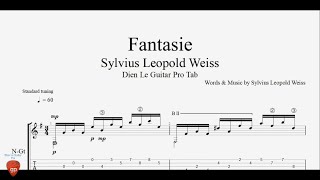 Sylvius Leopold Weiss  Fantasie  Guitar Tabs [upl. by Gnuhp]