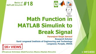 Math Function in MATLAB Simulink to Break Signal 18 [upl. by Angeli481]