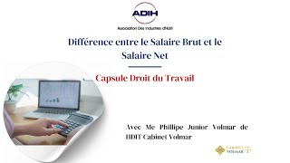 Capsule Droit du Travail  Salaire Brut VS Salaire Net [upl. by Artenra]