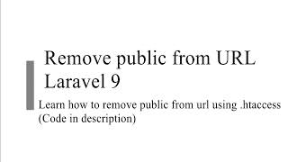 Remove public from URL Laravel 9 using htaccess  Laravel 9  Laravel remove public [upl. by Milan163]