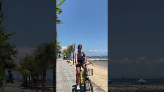 Sanur beach bikeriding  Sanur Bali sanurbeach sanurbali [upl. by Eclud558]