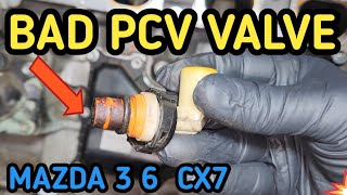 PCV VALVE LOCATION REPLACEMENT MAZDA CX7 MAZDAS 3 6 23 CX7 BLOWING WHITE OR BLACK OR BLUE SMOK [upl. by Atirhs759]