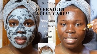 DIY Overnight Facial Care Home Facial Steam  Face Mask  Cream  Serum [upl. by Adamsen]