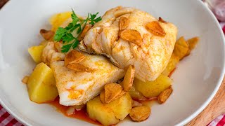 BACALAO a la gallega  Receta de pescado RÁPIDA y SENCILLA [upl. by Radack]